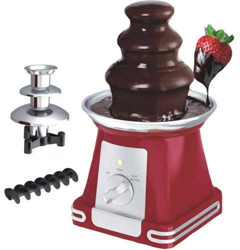 Chocolate Fountain Machine, 65W Chocolate Fountain 3-tier, Adjustable Constant Temperature, Electric Chocolate Machine, Chocolate Melting Tower with Hot Melting Pot Base for Fruit