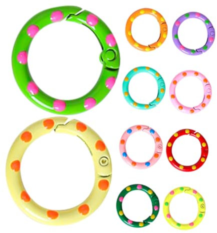 NAMOARLY 10pcs Metal Spring Buckle Ring Binding Rings for Cards Loose Leaf Binders Keychain for Office Home School