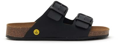 Scholl Cork PRO 2 spännen, platta sandaler unisex - vuxna, 40 EU, Svart, 40 EU