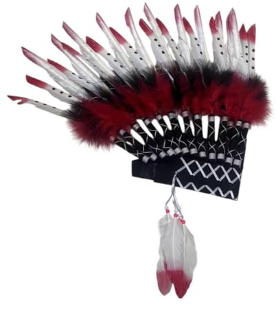Harilla American Chief Indian Native Hut Feder Kopfschmuck Kopfschmuck Herren Damen für Karneval