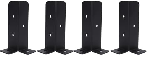 Qcwwy Horticultural Protective Equipment Kit Universal 2mm Heavy Duty Thick Metal Semi Post Base Pose Anchor Brackets for Repairing Sign Post Porch Deck Post Pavilions 4Pcs Post Anchor