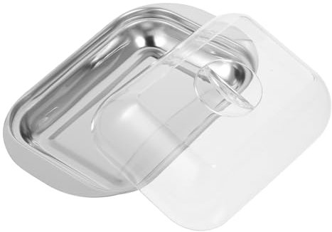 FIXOSHEE Mantequera Reutilizable Recipiente Inoxidable Con Tapa Transparente Para y Queso