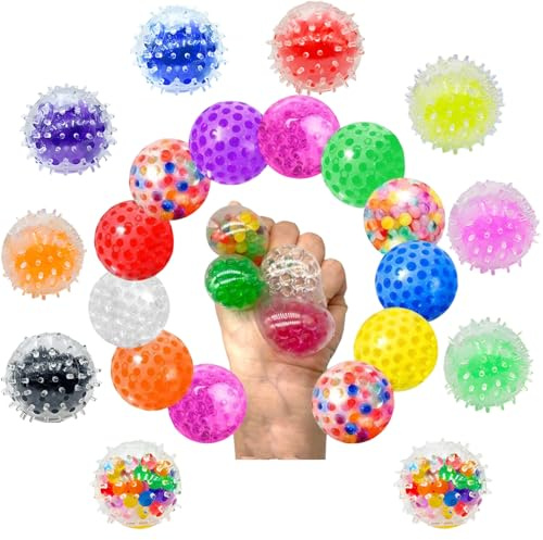 12 Stück Antistressball Kinder, Squishy Ball, Knautschball, Antistressbälle für Konzentration und Entspannung, Knautschball bei Stress und Angst, 3.5 cm Antistressbälle für Erwachsene und Kinder