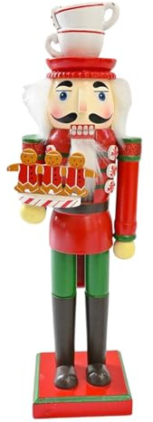 LAIOUSN Festival 38 cm Cascanueces de madera de soldado Festival Cascanueces de madera Decoración Figura de soldado para centros de mesa de Navidad Figura de soldado coleccionable