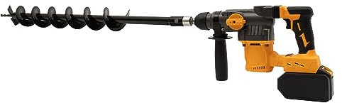 Cordless Brushless Rotary Hammer Drill, 128VF Post Hole Digger Electric Digging Machine Drill with SDS Self-Locking Collet,1400r/min, 0-3500min Impact Frequency