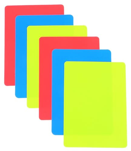 Sosoport Set 6 Cartellini da Calcio per Arbitri in PVC Spesso, Cartellini Rosso, Giallo e Blu per Penalità Sportive, Kit per Giudici in Competizioni Calcistiche e Allenamenti