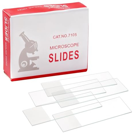 PATIKIL 100pcs Microscope Slides, 1x3 Inch 7105 Glass Slides Blank Kit Transparent for Microscope Laboratory Sample Observe