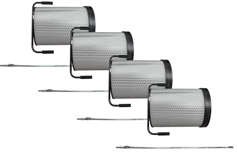 vhbw 4x Fine Dust Filter compatible with Holzmann extraction unit ABS1080 Extraction System for Woodworking Machines - With Cleaning Brush