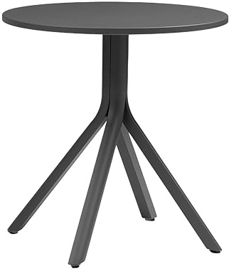 METRO Professional Mesa de Bistro Soto, Aluminio, Ø 70 x 72 cm, Patas Planas, Redonda, Gris Oscuro, Ideal para Interior y Exterior