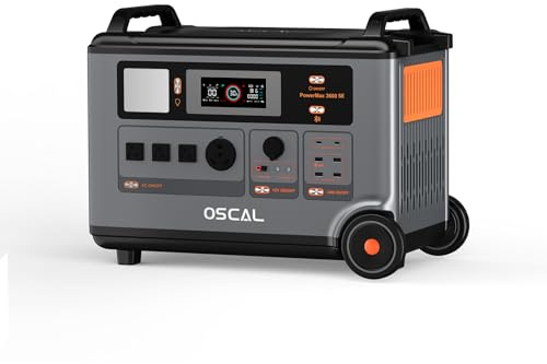 PowerMax 3600SE Centrale Elettrica Portatile | LFP Batteria da 3600Wh, 4 Uscite CA 3600W (7200W Picco), Portable Power Station per casa, Campeggio e Camper