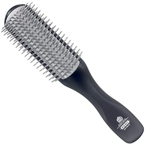 Kent KFM2 Gel Styling Hair Brush for Men - 9 Row Mens Hair Brush with Ionic Anti Static Bristles Great for a Daily Mens Styling Brush - Kent Brush Detangling and Smoothing Long or Thick Hair