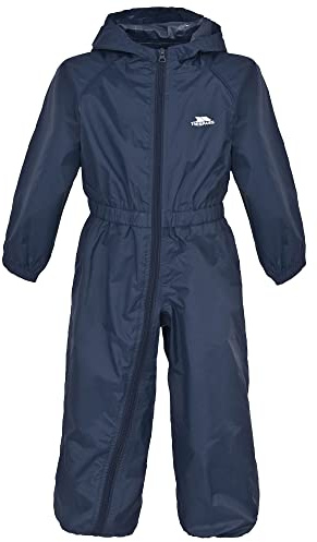 Trespass Kids' Waterproof Drip Drop Outdoor Rain Suit, MarineBlue/Blue (Pink), 3/4 year