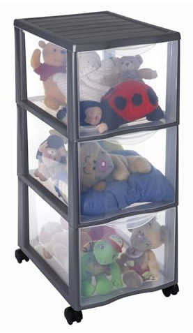 Sundis Rotho 1447600096 Cassettiera a Torre con Ruote Orgamix Tower 3 cassetti