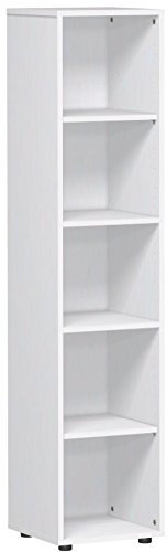 Gera Möbel Schranksystem Flex Regal, Holzdekor, weiß, 40 x 40 x 180.8 cm