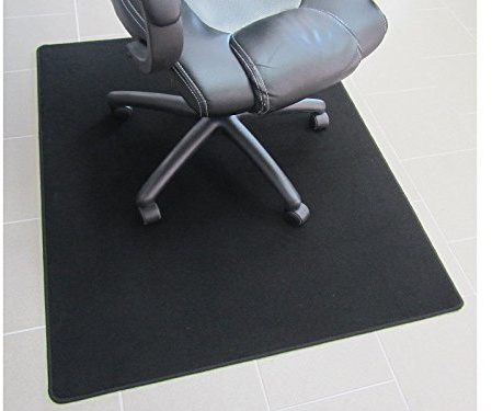 Bürostuhlunterlage, Bodenschutzmatte, Büromatte extrem hochwertig! Velour schwarz. 100x120cm