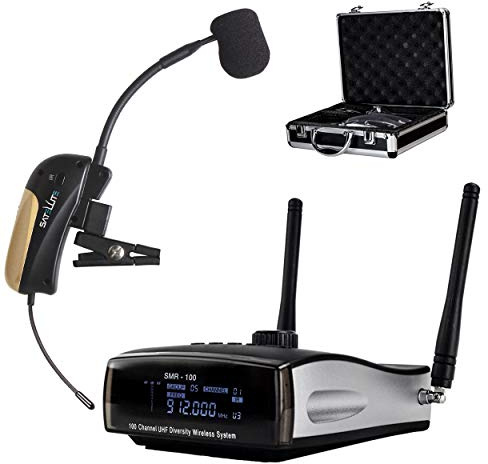 Nady Satellite-SMHT-100 | 100-Channel True Diversity Wireless Instrument System for Horns, Woodwinds - Portable AA Batteries Operation - Includes Metal Carrying case.