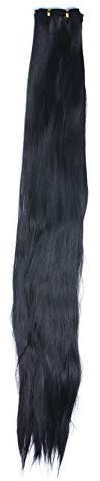 WIG ME UP - VK-WEFT-1 Tresse Kunsthaar-Tressen über 75 cm lang 250 cm breit hitzebeständig für Cosplay Theater schwarz