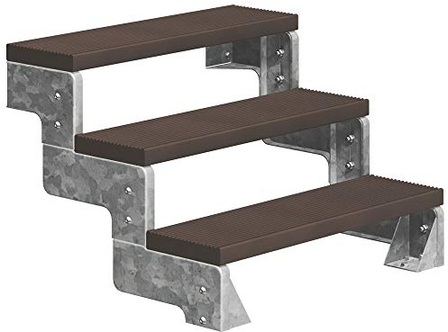 DOLLE Außentreppe Gardentop 3 Stufen Geschosshöhe 54-66 cm inkl. Trimax® Stufen in Dunkelbraun 80 cm