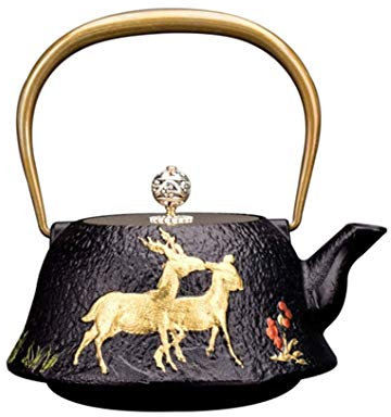 SMSOM Tetera de Hierro Fundido Osaka, tetal de Hierro Fundido Hervidor de Hierro Burbuja Burbuja Burbuja Tetera Kung Fu Juego de té de Hierro Fundido Tetera de fundición 1300ml