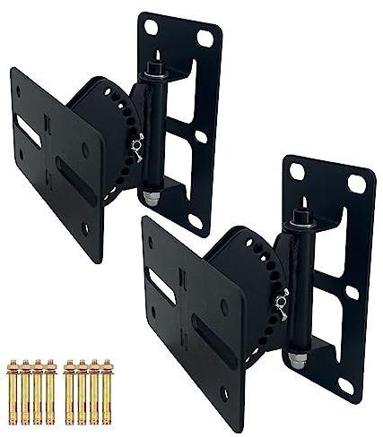 Howonder MY-22 Lautsprecher Wandhalterung, halten bis zu 100lbs, Wand-Lautsprecher-Halterung kompatibel mit großen Lautsprechern, PA-Lautsprechern, Säulen-Lautsprechern (2 Packs Schwarz)