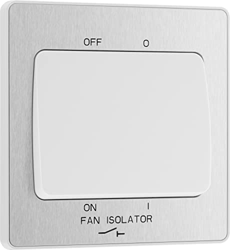 BG Electrical Evolve Fan Isolator Switch, Triple Pole, Wide Rocker