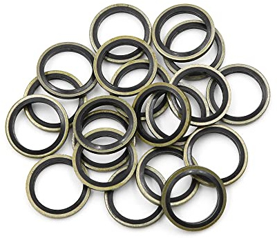 A ABSOPRO 20pcs Aluminium Alliage vehicule Huile Écraser Rondelles 16mm ID. 22mm OD.