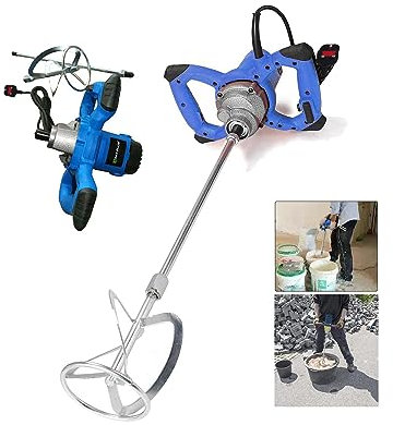 2600W Electric Mortar Mixer Paddle Cement Plaster Paint Stirrer 6 Speed, Soft Start, for Paint, Plaster, Cement, Concrete and Mortar