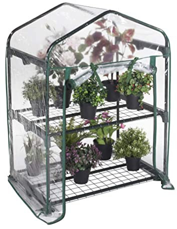 Serra da Giardino e Balconi con copertura in PVC impermeabile per Orti, Piante e fiori (2 Ripiani - 69x49x92H cm)