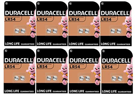 16 x Duracell LR54 LR1130 V10GA 189 191 (8 blísteres de 2 baterías) 16 pilas