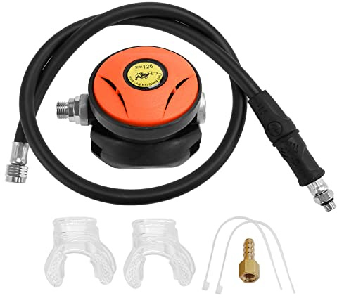 Acfthepiey Tauchen 2. Atemregler Unterwasser Scuba Octopus Regler Mundstück Ausrüstung Zubehör, Orange+Schwarz