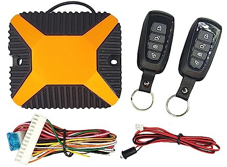 Riloer Kit de système d'entrée sans clé de voiture avec 2 télécommandes, kit de verrouillage central du véhicule pour verrouiller et déverrouiller à distance la fenêtre électrique de la voiture, 2