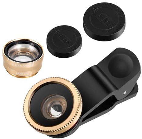 ABOOFAN Universal 3-in-1 phone camera lens suite clip-on fisheye macro super wide angle lens aluminium alloy easy to attach oil and water proof suitable for smartphones