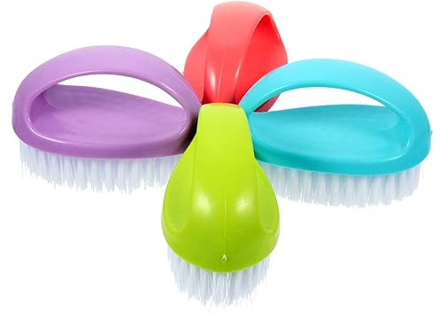 Zerodeko 4pezzi Spazzole Pulizia Multiuso Portatili Per Tessuti e Scarpe Manico Ergonomico Setole Morbide e Resistenti Per Lavanderia e Utilizzo Quotidiano