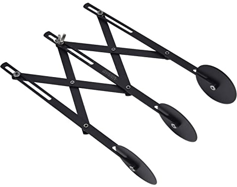 Cortador de repostería de acero inoxidable de 3 ruedas, corte ajustable y preciso, ideal para masa, pizzas, pasteles y galletas (negro antiadherente)