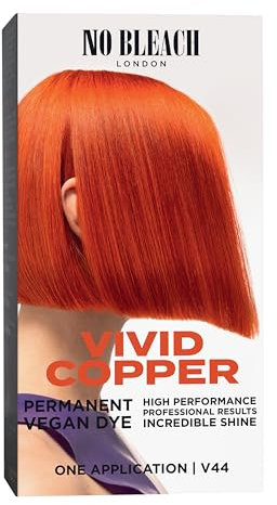 No Bleach London Permanent Hair Dye, Long-Lasting and Multi-dimensional At-Home Hair Colour, Fortified with Vegan Sea Silk and Cocamide for Incredible Shine, Colour: Vivid Copper (Complete Kit)
