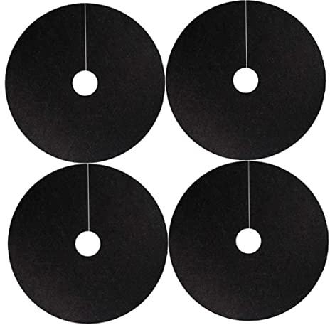NASSMOSSE Baummulchring, wiederverwendbar, Vlies-Baumschutzmatte, Unkrautvlies, für Unkrautbekämpfung, schwarz, Außendurchmesser 51,8 cm, 4 Stück