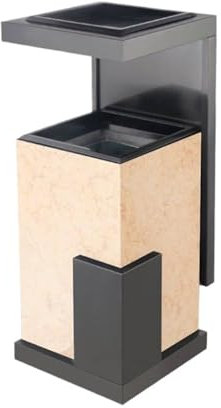 Cubo de Basura Bote de basura de mármol for vestíbulo del hotel con cenicero Vestíbulo del hotel de acero inoxidable Entrada al ascensor Centro comercial Cubo vertical for cigarrillos cubo basura reci