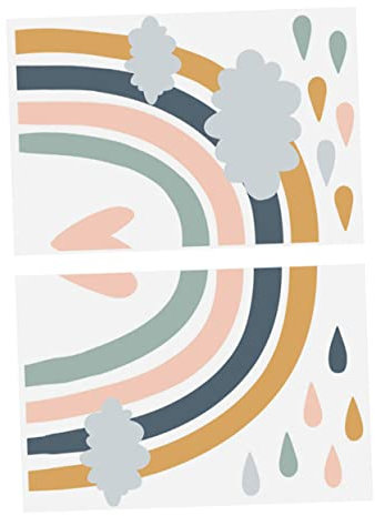 BESTonZON 4blätter Rainbow Wandsticker Abnehmbare Pvc Wandtattoos Für Kinderzimmer Teilig Wanddeko Für Einladende Atmosphären