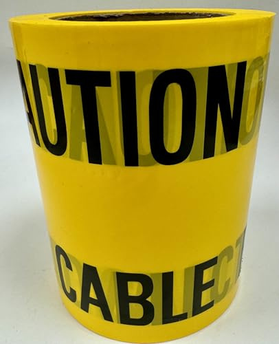 TEW WT100 Underground Electrical Cable Warning Tape, Yellow, CAUTION CABLE BELOW 150 mm Wide, 100 m Length, 50 Micron