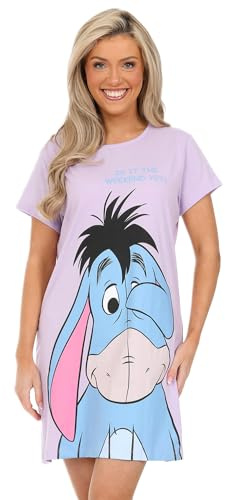 Disney Nuisette Eeyore pour Femme, Chemisier de Nuit pour Dames, violet, 38-40