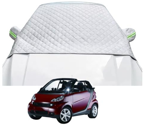 KQDSEOOF Couverture Pare-Brise Voiture Auto Bâche Pare Brise Protection pour Smart Fortwo City-Coupe 2005-2007 Anti Gel Neige Glace Soleil UV Poussière pour l'hiver et l'été