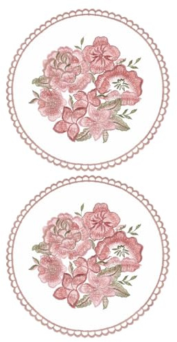 QUARKZMAN 2 Stück Retro Spitzen Tischset Spitzendeckchen, Französische Häkeldeckchen Runde Bestickte Hohle Tassen Vasen Tischmatte für Esstisch Küche Party 20x20cm, Altrosa