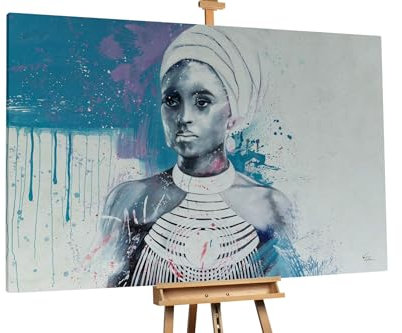 KunstLoft Ölgemälde 'Blue Contemplation' 180x120cm | Original Handgemalte Gemälde | Eklektisch | Blau und Weiß | Leinwand-Bild Ölgemälde einteilig groß | Modernes Kunst Ölbild