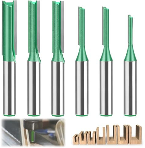 6-tlg Fräser 8mm Schaft, Nutfräser, Ø3mm,4mm,5mm,6mm,7mm,8mm Fräser Schaft, Fräsfräser, Schlitz Holz Fräser, Nutfräser Set, Fräser Schaft für Holzbearbeitung