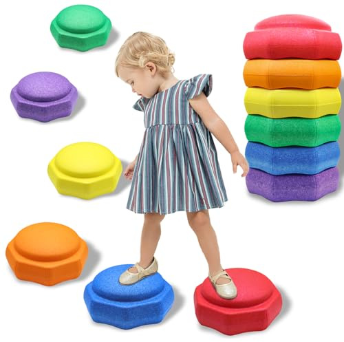 joybond Stepping Stones for Kids – 6 pcs EPP Balance Sensory Kids Stepping Stones for Toddlers 1-3 for Indoor Outdoor Activity Promoting Toddler's Balance and Coordination Skills
