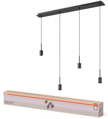 OSRAM Lampada a sospensione LED Design Needle Linear 4×E27 Grigio