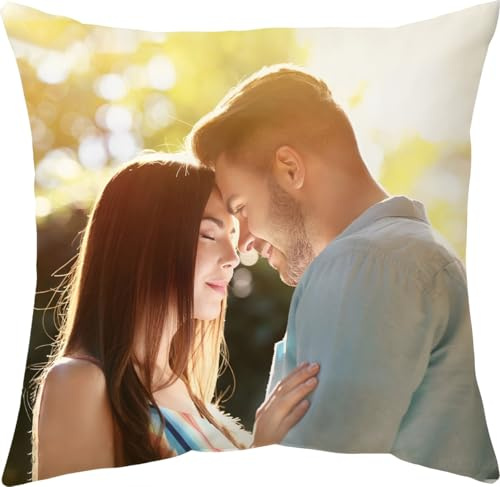 MOZTBH Coussin Personnalisé Oreillers Confort, Personnalisé Recto-Verso avec Photo et Texte, Idée Cadeau pour la Fête des Mères, Coussin Décoratif Polyester, pour Garçons et Filles