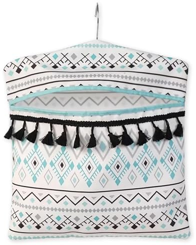 Clothes Peg Bag, Bohemian Tassel Laundry Clothes Peg Bag for Washing line Waterproof, Portable Laundry Basket With Shoulder Strap, Reusable Hanging Clothes Storage Package for Indoor Outdoor Use