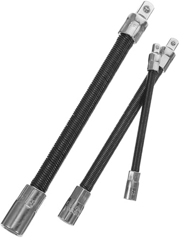 WOONEKY Industrial Grade Flexible Socket Extension Bar Wrench Extender Rods Heavy-Duty Spring Ratchet Spanner Extensions with High Torque Transfer and Bendable Resilience