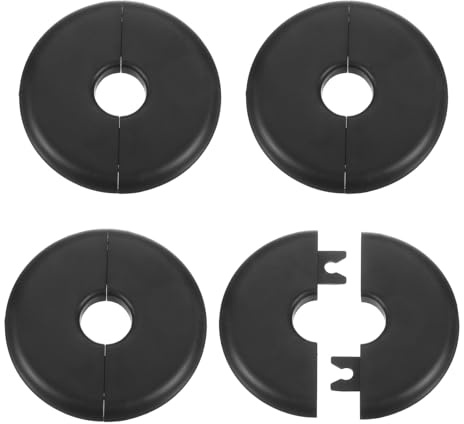 QUARKZMAN 4 Piezas De Placa De Cubierta De Fontanería 17 Mm/0.7 Negro